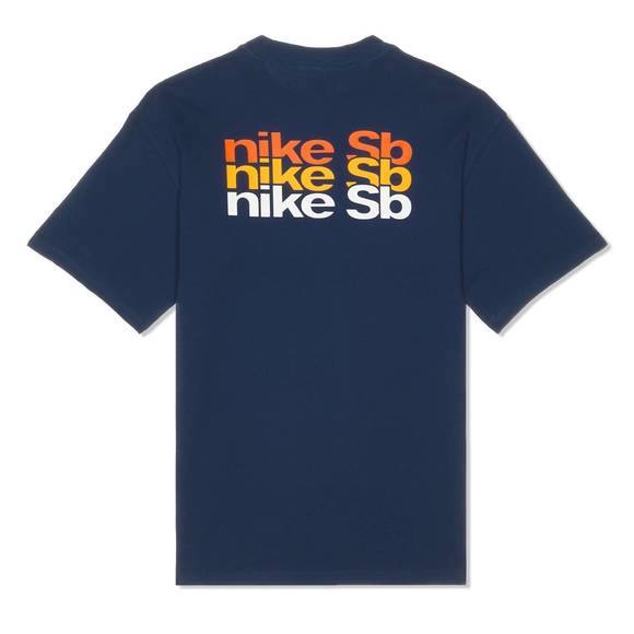 NEW NIKE men's sb skate stacked logo t-shirt in midnight navy - Picture 3 of 5